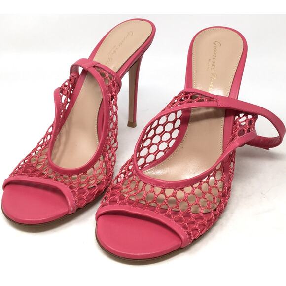 Gianvito Rossi Women's Size 39/9 Ruby Rose Mesh and Leather Slingback Pumps - Picture 3 of 7